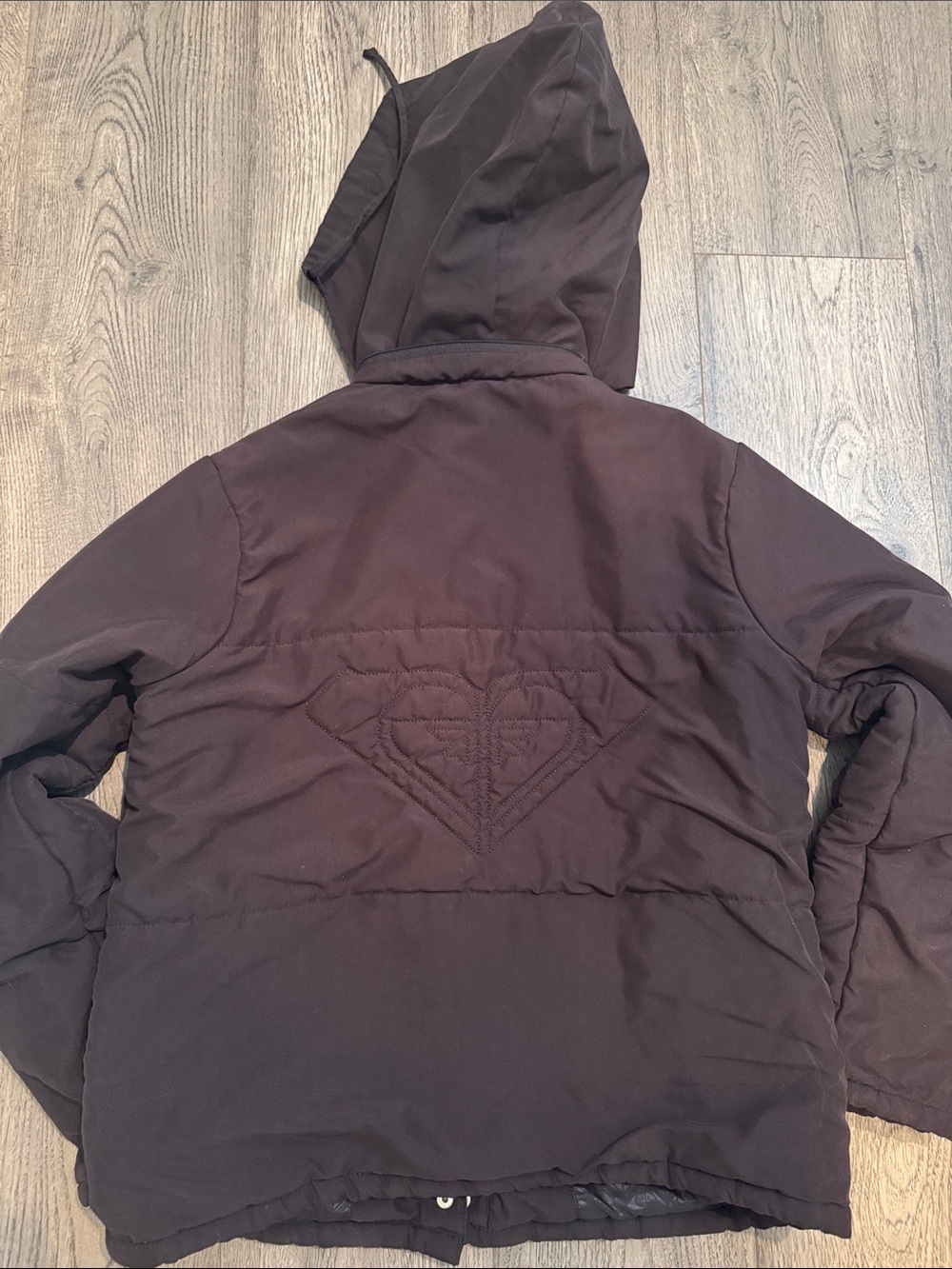 Roxy Hooded Puffer Jacket in Black